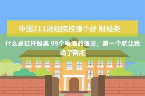 什么是扛杆股票 99个喝酒的理由，第一个就让我喝了两瓶