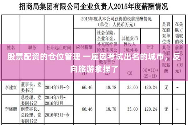 股票配资的仓位管理 一座因考试出名的城市，反向旅游拿捏了