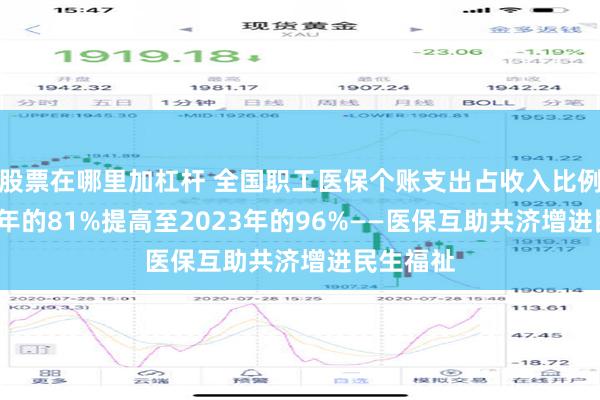 股票在哪里加杠杆 全国职工医保个账支出占收入比例从2019年的81%提高至2023年的96%——医保互助共济增进民生福祉