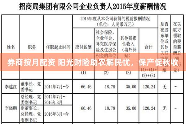 券商按月配资 阳光财险助农解民忧，保产促秋收